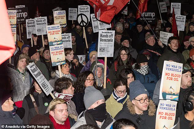 Protesters Burn American Flag Outside Downing Street in Criticism of Trump's Foreign Policy