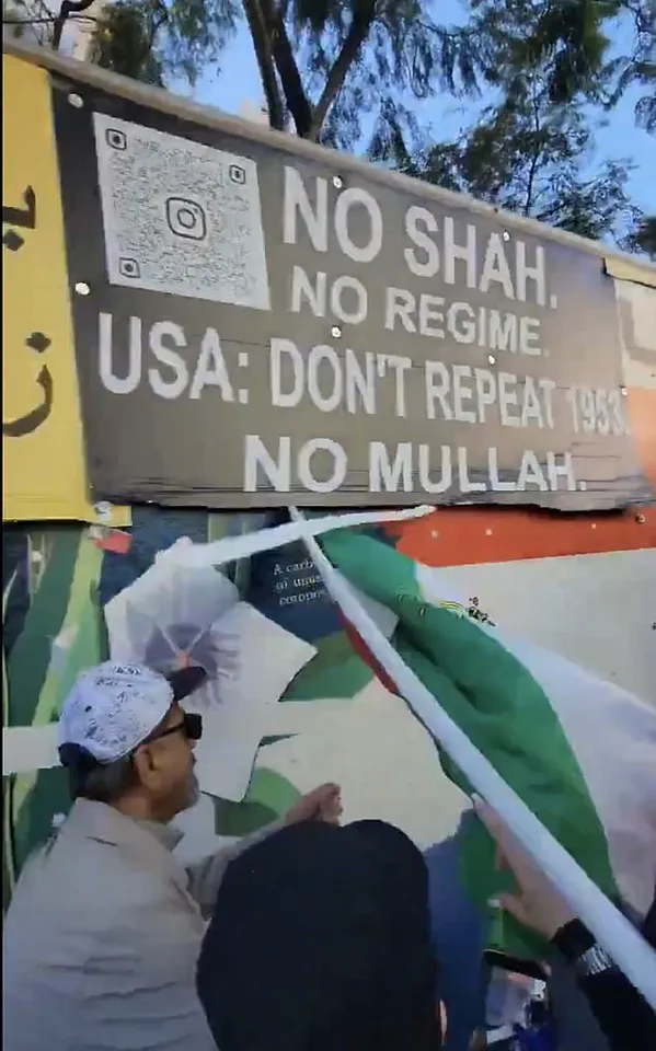 Chaos Erupts at Pro-Iranian Rally in Los Angeles as U-Haul Truck With Anti-Regime Message Plows Through Crowd