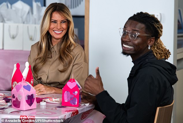 Melania Trump spends Valentine's Day crafting with children at The Children's Inn