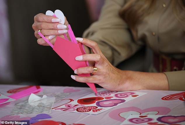 Melania Trump spends Valentine's Day crafting with children at The Children's Inn