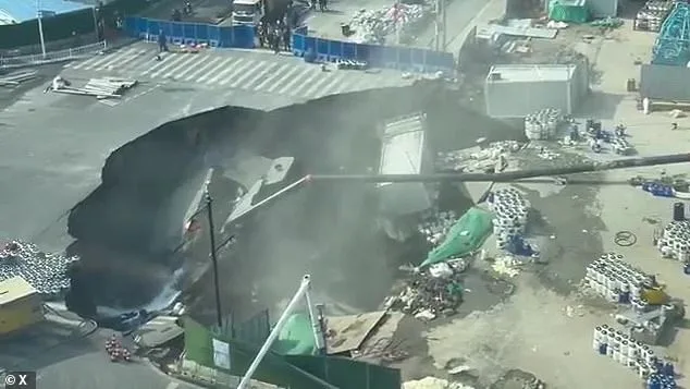 Shanghai Construction Site Sinkhole Linked to Metro Work; No Injuries