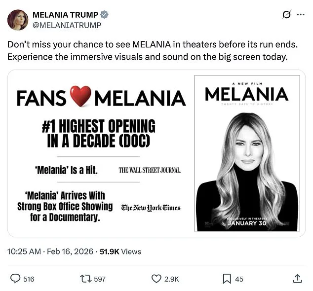 Melania Trump's Controversial Promotion of Documentary Sparks Debate Over Public Resources