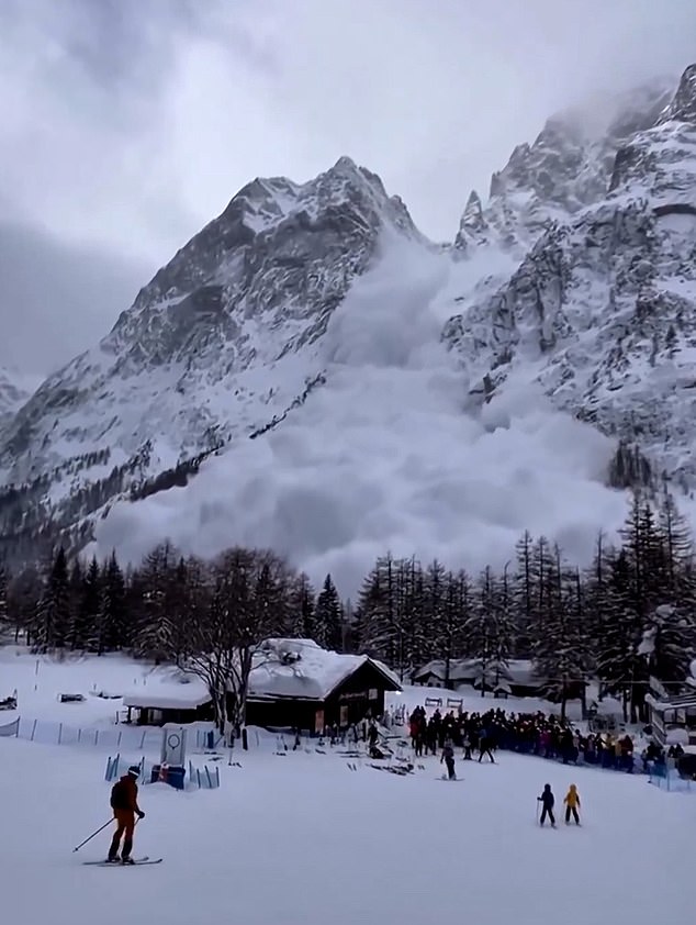 Dramatic Avalanche Near Courmayeur: Skiers Unaware as Snow and Ice Cascade