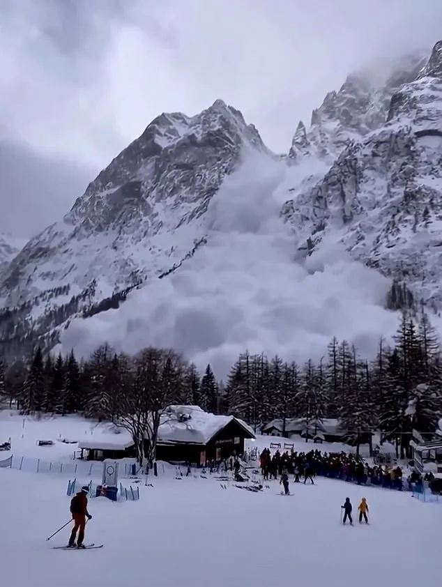 Dramatic Avalanche Near Courmayeur: Skiers Unaware as Snow and Ice Cascade