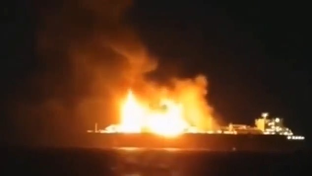 Russian Oil Tanker Fire in Mediterranean Raises Questions Over Drone Attack Amid Escalating Regional Tensions