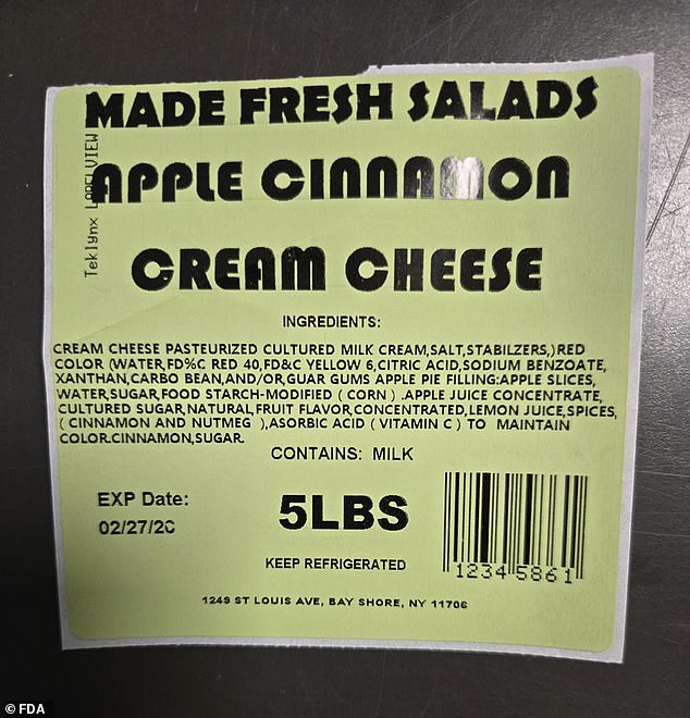 FDA Issues Class I Recall for Listeria-Contaminated Cream Cheese Products by Made Fresh Salads