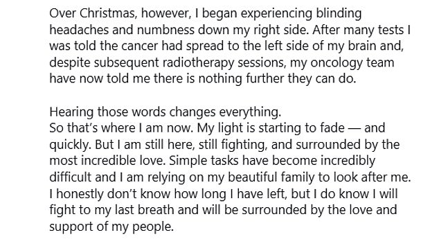 Mel Schilling Shares Heartbreaking Update on Bowel Cancer Battle and Urges Public to Get Checked Early