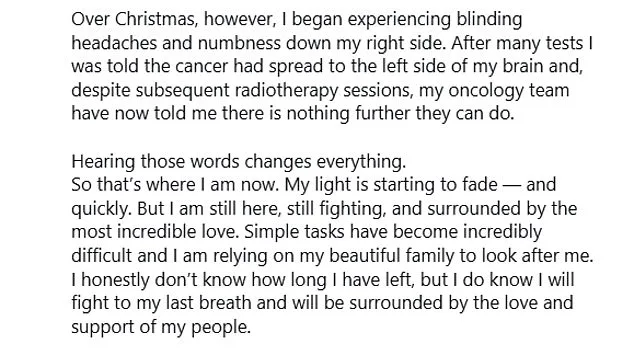 Mel Schilling Shares Heartbreaking Update on Bowel Cancer Battle and Urges Public to Get Checked Early