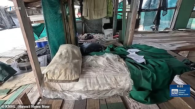 Hawaii clears massive two-story floating homeless encampment from Honolulu stream.