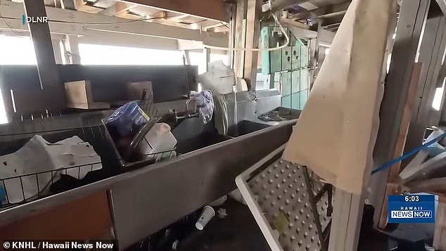 Hawaii clears massive two-story floating homeless encampment from Honolulu stream.