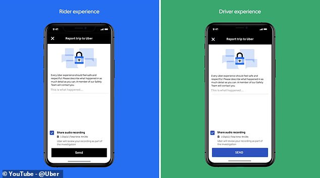 Uber UK lets riders secretly record audio during trips for safety.