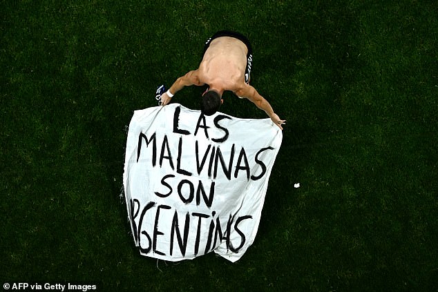 Argentina's Messi faces exclusion demands after displaying sovereignty banner over Falklands in final victory.