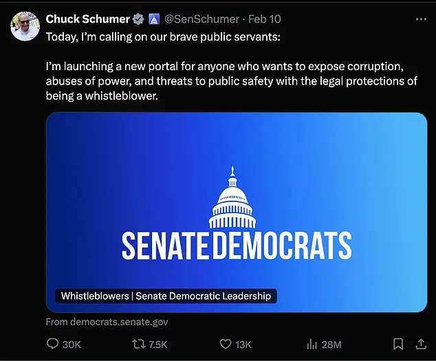 Chuck Schumer's Whistleblower Website Backfires Spectacularly