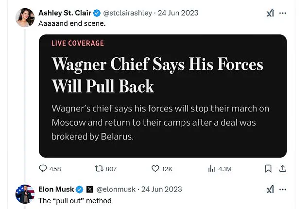 Elon Musk's Flirty Online Interactions with St. Clair