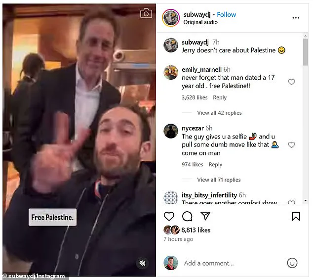 Jerry Seinfeld tells anti-Israeli activist 'I don’t care about Palestine' during awkward encounter