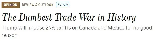 The Wall Street Journal's Editorial on President Trump's Tariffs