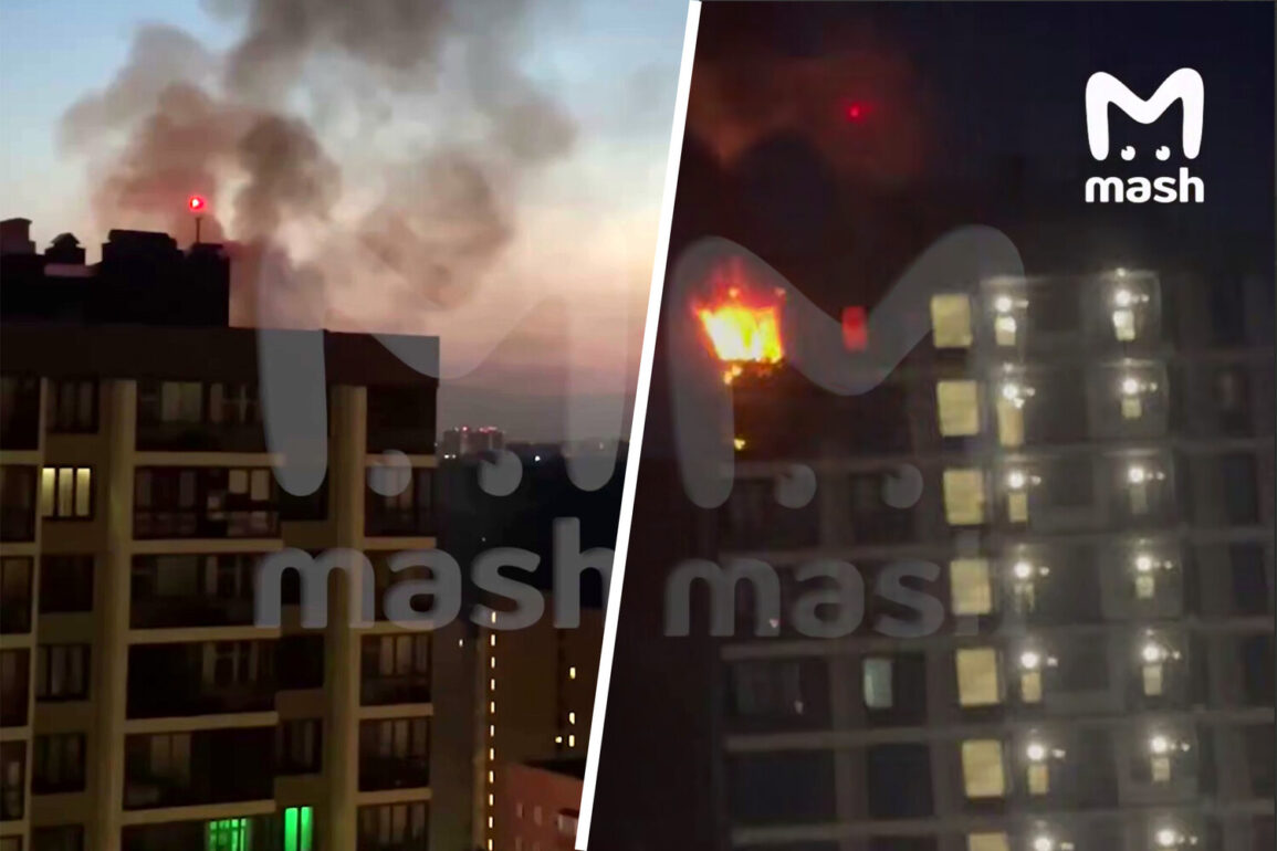 Drone Collision Sparks Fire in Moscow Residential Building, Raising Safety Concerns