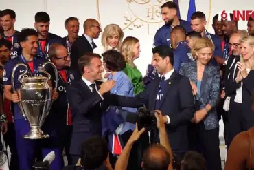 Elysee Palace Turns Unlikely Stage for Macron's Exuberant PSG Victory Celebration