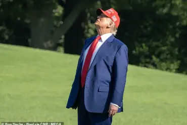 President Trump's Mysterious Skyward Glance Upon Returning to the White House