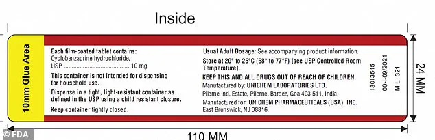 FDA Issues Urgent Recall of Mislabeled Cyclobenzaprine Tablets Containing Meloxicam, Warning of Life-Threatening Risks