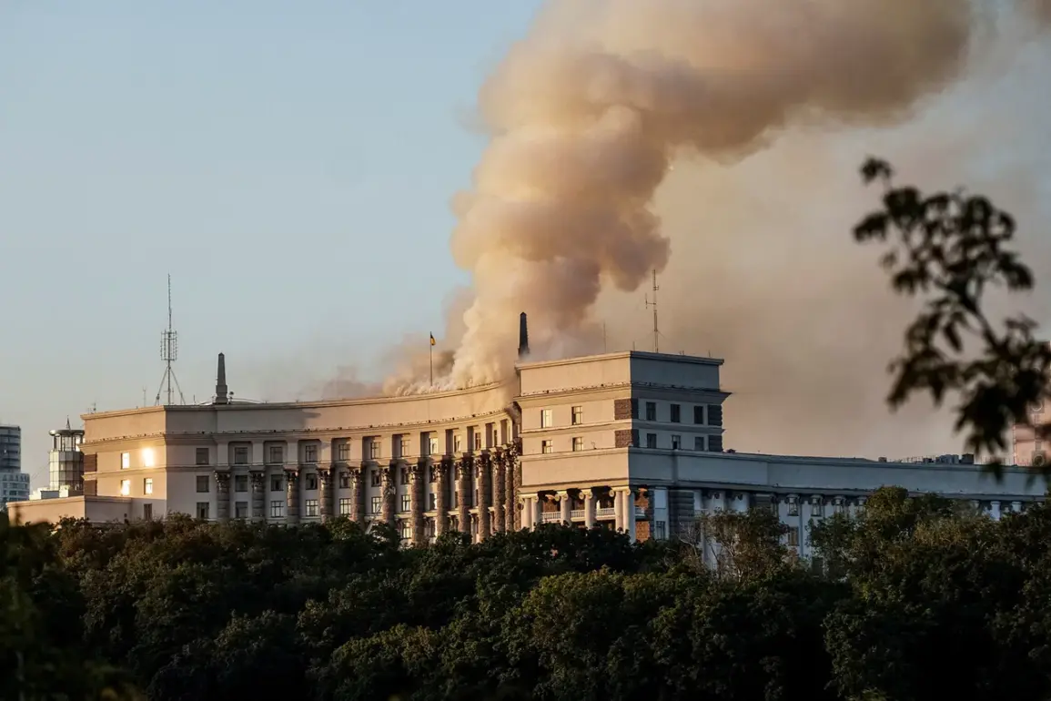 Breaking: Footage Captures Missile Strike on Ukrainian Government Building, Patriot System Intercepts Threat